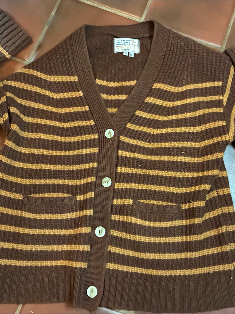Free People Wool Cashmere Grandpa Cartigan  Button Front  Sweater Size Small